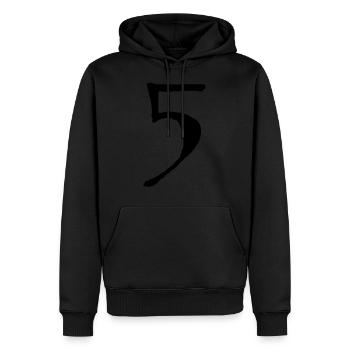 fünf five zahl 5 - Männer Premium Bio Hoodie - Schwarz - Vorne - Nico (187cm)