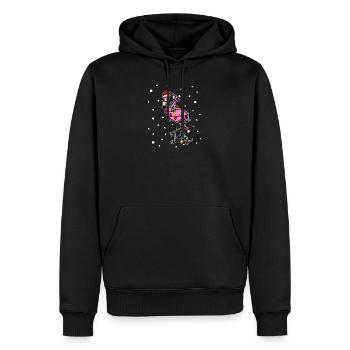 Pink Flamingo Weihnachten - Männer Premium Bio Hoodie - Schwarz - Vorne - Nico (187cm)