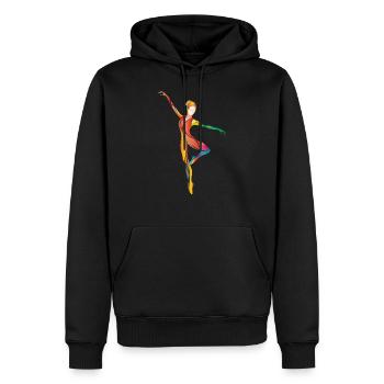 tanzende Ballerina in vielen leuchtenden Farben - Männer Premium Bio Hoodie - Schwarz - Vorne - Nico (187cm)