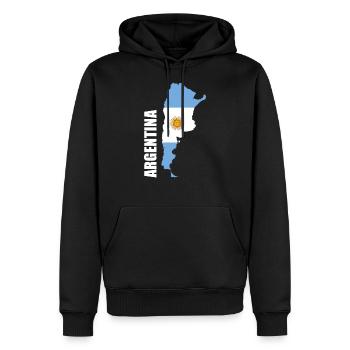 Argentinien - Männer Premium Bio Hoodie - Schwarz - Vorne - Nico (187cm)