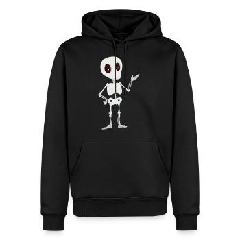 squelette - Sweat à capuche Premium bio Homme - noir - Devant - Nico (187cm)