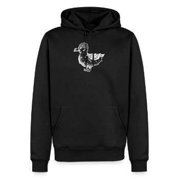 Möwe Moin - Männer Premium Bio Hoodie - Schwarz - Vorne - Nico (187cm)