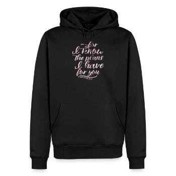 Les plans que j’ai Jérémie 29:11 Chrétien - Sweat à capuche Premium bio Homme - noir - Devant - Nico (187cm)