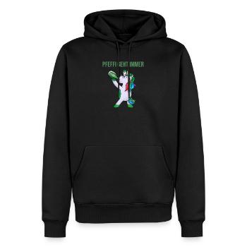 Pfeffi Party Shirt mit Einhorn - Männer Premium Bio Hoodie - Schwarz - Vorne - Nico (187cm)