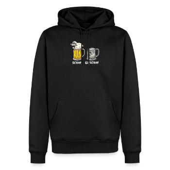 Schaf Unschaf mit Bier - Männer Premium Bio Hoodie - Schwarz - Vorne - Nico (187cm)