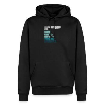 Climbing retro silhouette - Men’s Premium Organic Hoodie - black - Front - Nico (187cm)