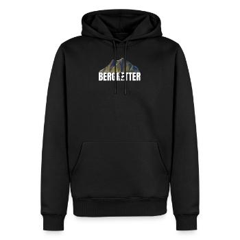 Bergretter #FOUR - Männer Premium Bio Hoodie - Schwarz - Vorne - Nico (187cm)