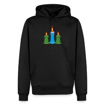 Bougies - Sweat à capuche Premium bio Homme - noir - Devant - Nico (187cm)