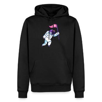 Astronaut with Flag Gift Gift Idea - Men’s Premium Organic Hoodie - black - Front - Nico (187cm)