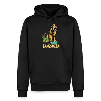 Tansania - Männer Premium Bio Hoodie - Schwarz - Vorne - Nico (187cm)