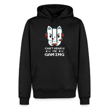 Gaming Katze Gamer Nerd Geschenkidee - Männer Premium Bio Hoodie - Schwarz - Vorne - Nico (187cm)