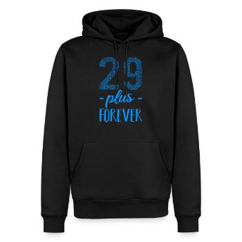 29 plus forever - 29+ Geburtstag - lustige Sprüche - Männer Premium Bio Hoodie - Schwarz - Vorne - Nico (187cm)
