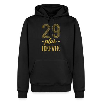 29 plus forever - 29 + Geburtstag - Männer Premium Bio Hoodie - Schwarz - Vorne - Nico (187cm)