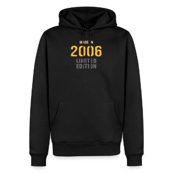 2006 - Geburtsjahr - Limitierte Auflage - Männer Premium Bio Hoodie - Schwarz - Vorne - Nico (187cm)
