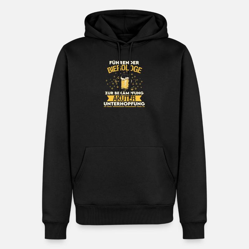 Führender Bierologe Bekämpfung Unterhopfung Bier - Männer Premium Bio Hoodie - Schwarz