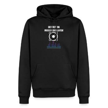 Der Tiefton muss beischlafen Bass Musik Ton - Männer Premium Bio Hoodie - Schwarz - Vorne - Nico (187cm)