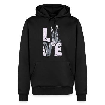 Âne - Sweat à capuche Premium bio Homme - noir - Devant - Nico (187cm)