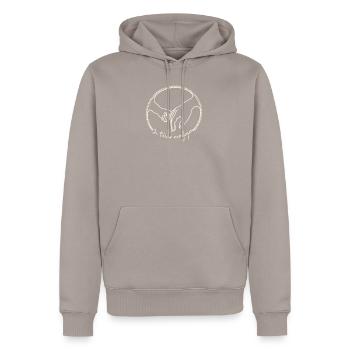 Fête des pères - Sweat à capuche Premium bio Homme - taupe - Devant - Nico (187cm)