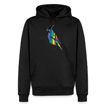Oiseau - Sweat à capuche Premium bio Homme - noir - Devant - Nico (187cm)