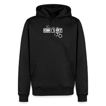 Kinky Shirt BDSM Fetisch - Männer Premium Bio Hoodie - Schwarz - Vorne - Nico (187cm)