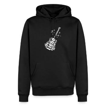 Liebe Gitarre 194 Länder Übermorgen T-Shirt - Männer Premium Bio Hoodie - Schwarz - Vorne - Nico (187cm)