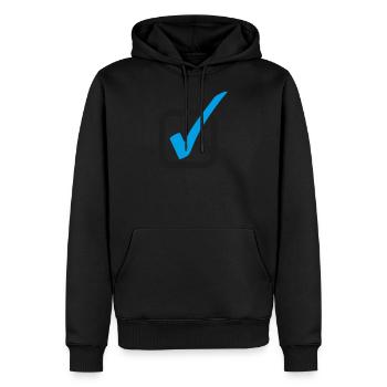 Tick - Men’s Premium Organic Hoodie - black - Front - Nico (187cm)