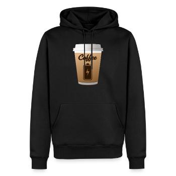 Chargement du café - Sweat à capuche Premium bio Homme - noir - Devant - Nico (187cm)