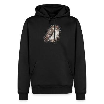 Eule Vogel Vogelfreund Vogelbeobachter Greifvogel - Männer Premium Bio Hoodie - Schwarz - Vorne - Nico (187cm)