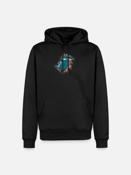 Kingfisher bird bird lover bird watcher - Herre Premium økologisk hoodie - sort