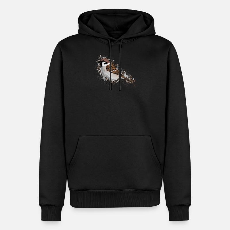 Feldsperling Oiseau Oiseau Oiseau Observateur - Sweat à capuche Premium bio Homme - noir