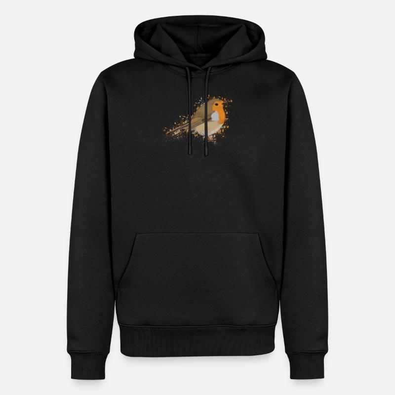 Rotkehlchen Vogelfreund Vogelbeo observer - Sweat à capuche Premium bio Homme - noir