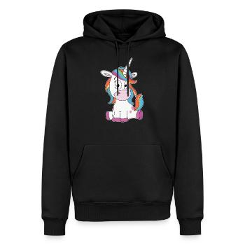 Süßes Einhorn Personalisieren - Männer Premium Bio Hoodie - Schwarz - Vorne - Nico (187cm)