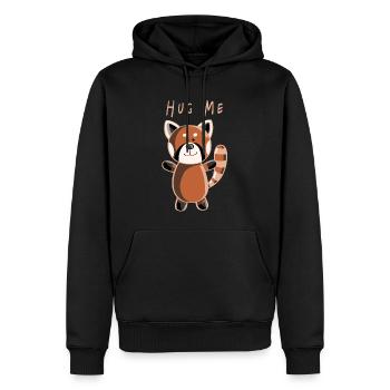 Hug Me Roter Panda - Pandas - Tier - Tiere - Männer Premium Bio Hoodie - Schwarz - Vorne - Nico (187cm)