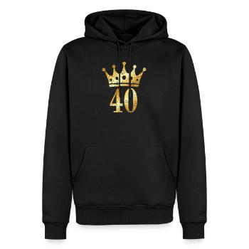 40. Geburtstag Krone (Vintage Goldgelb) - Männer Premium Bio Hoodie - Schwarz - Vorne - Nico (187cm)