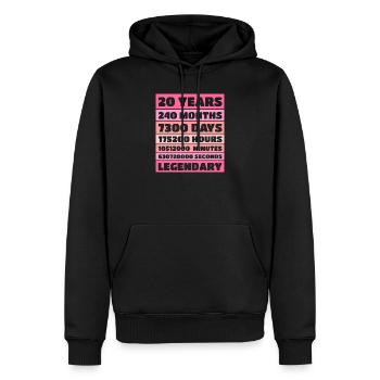 20 Years Legendary - Anniversary, Anniversary, Company - Men’s Premium Organic Hoodie - black - Front - Nico (187cm)