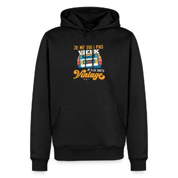 Cassette Vintage Arc ciel Nostalgie - Sweat à capuche Premium bio Homme - noir - Devant - Nico (187cm)