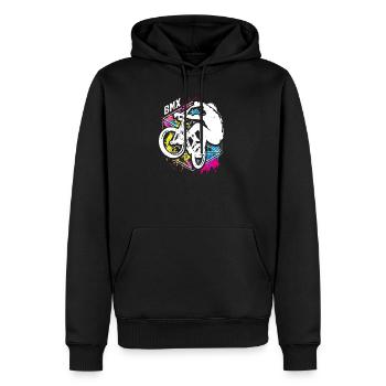 Farbenfrohes Bmx Fahrrad - Buntes Bmx Rad - Männer Premium Bio Hoodie - Schwarz - Vorne - Nico (187cm)