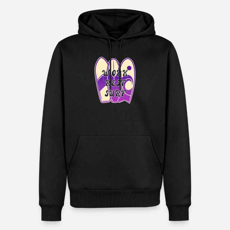 Design de dicton surf - Sweat à capuche Premium bio Homme - noir