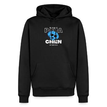 Meilleur Papa Chien au Monde - Sweat à capuche Premium bio Homme - noir - Devant - Nico (187cm)