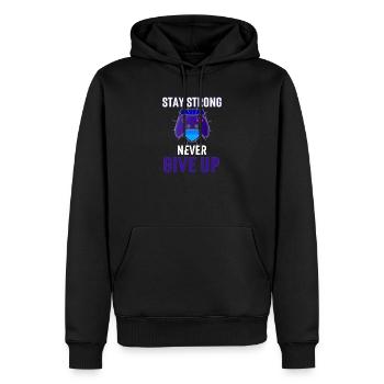 Reste fort Ne jamais abandonner Controller - Sweat à capuche Premium bio Homme - noir - Devant - Nico (187cm)