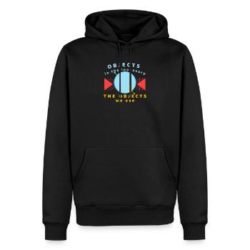 Objects in the Inventory We Use - Men’s Premium Organic Hoodie - black - Front - Nico (187cm)