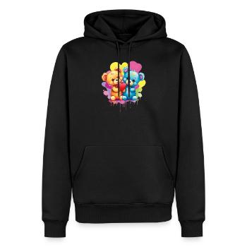 Liebe ist eine Bärennotwendigkeit - Männer Premium Bio Hoodie - Schwarz - Vorne - Nico (187cm)