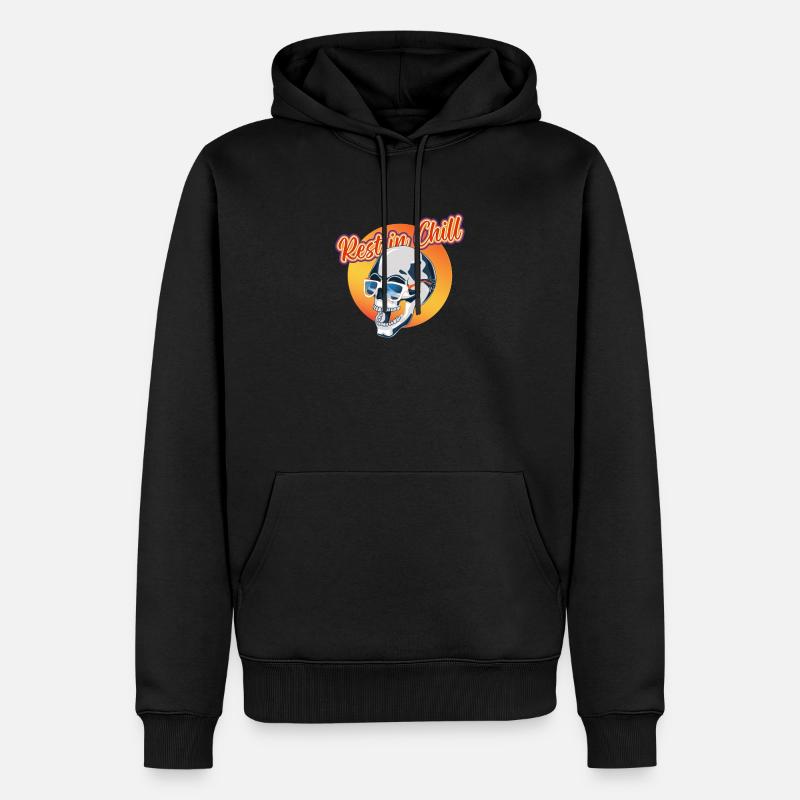 Rest in Chill Skull - Männer Premium Bio Hoodie - Schwarz