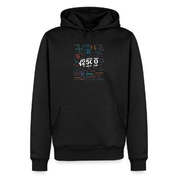 2500 ans de gribouillages mathématiques - Sweat à capuche Premium bio Homme - noir - Devant - Nico (187cm)