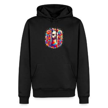 Alpaga - Sweat à capuche Premium bio Homme - noir - Devant - Nico (187cm)