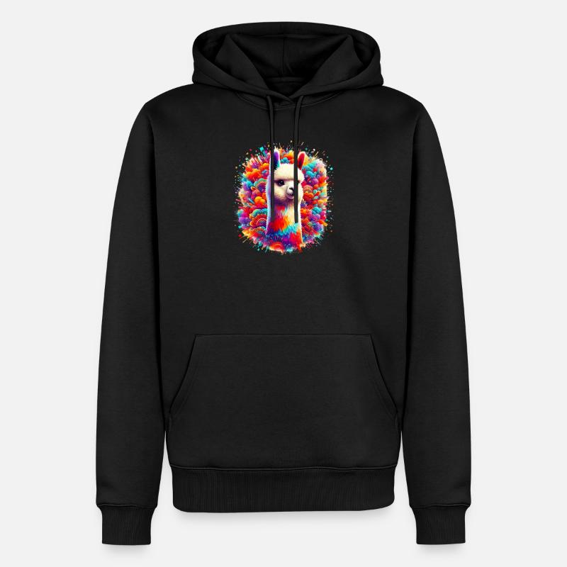 Alpaka - Männer Premium Bio Hoodie - Schwarz