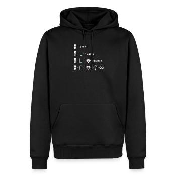 Angeschlossener Toilettenstromkreis - Männer Premium Bio Hoodie - Schwarz - Vorne - Nico (187cm)