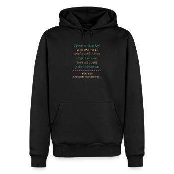 Rêves nocturnes tardifs - Sweat à capuche Premium bio Homme - noir - Devant - Nico (187cm)