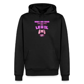Elle Level Up Gameuse Rose - Sweat à capuche Premium bio Homme - noir - Devant - Nico (187cm)