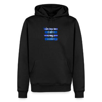 Tripolar Ruhe Verrückt und Dunkel - Männer Premium Bio Hoodie - Schwarz - Vorne - Nico (187cm)
